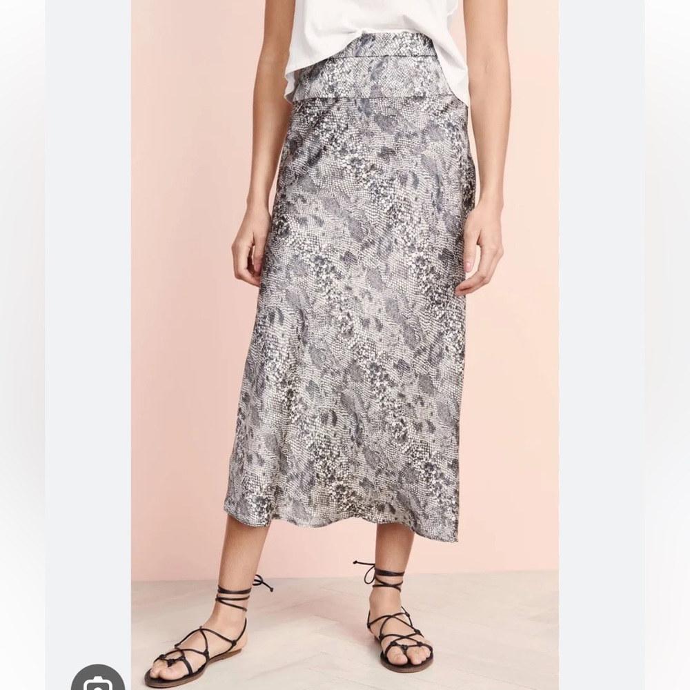 Free People bias midi slip skirt. Size 4 snakeskin print